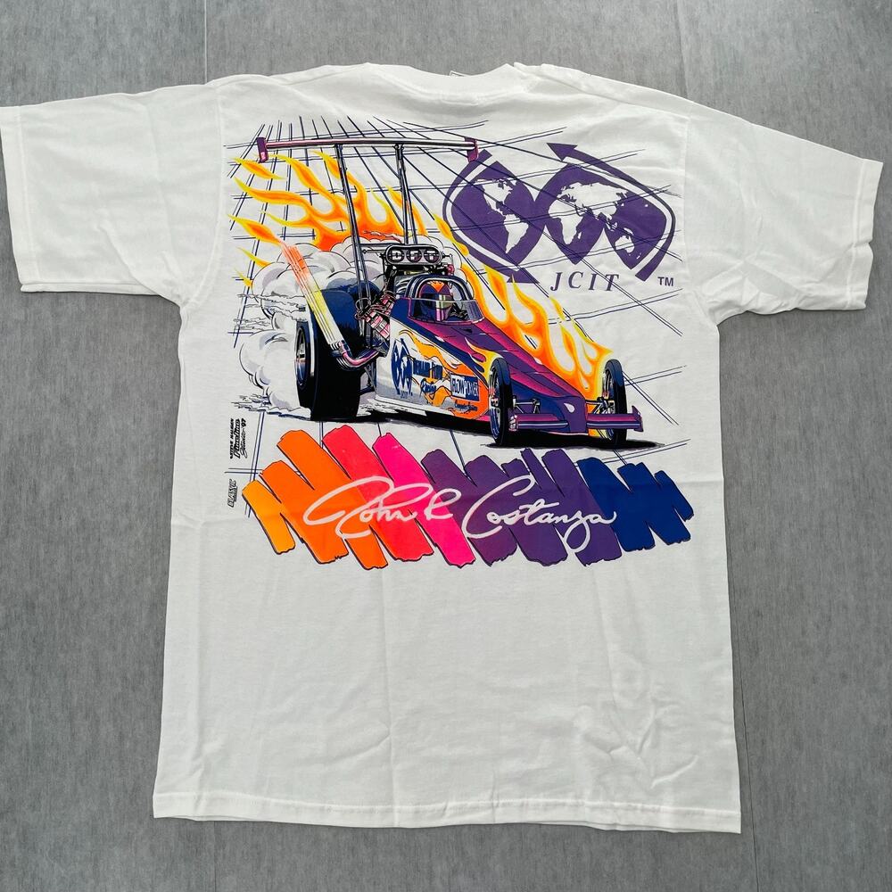 VINTAGE NHRA Winston Drag Racing Shirt Mens Large John Costanza Demand Flow 90s